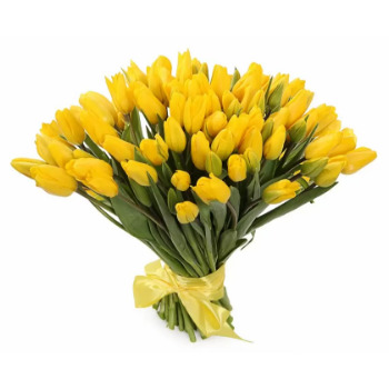 Букет 101 тюльпан, желтые 